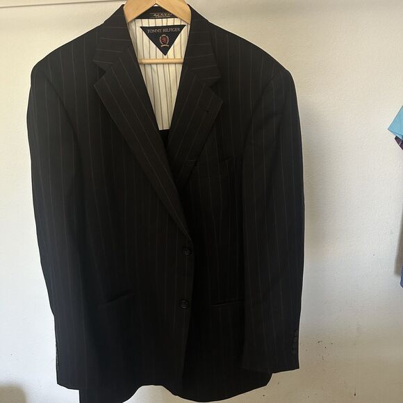 Tommy Hilfiger Mens 100% Wool Suit Separate Two Button 44L Blazer Jacket 36X30 - Picture 1 of 16
